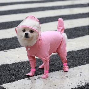 Vêtements pour chiens Imperméable une pièce imperméable tout compris à quatre pattes avec bottes de pluie Printemps Été Automne Et Hiver Bichon Fournitures