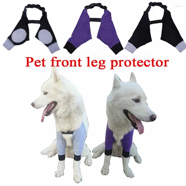 Vêtements de chien Genouillères de jambe avant pour chiens Bandage de récupération Anti-Lick Respirant Soulagement de la douleur Support d'épaule Coude Manches Pad Accessoire