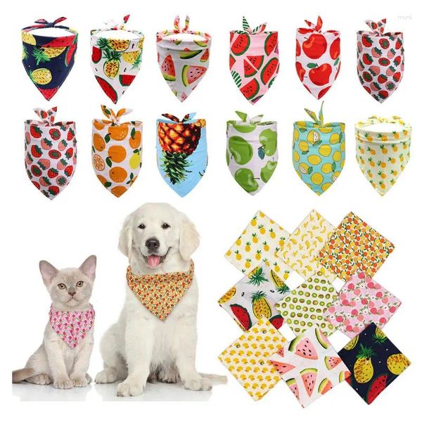 Vêtements de chien Fruits Coton Pet Bandana Grand Chat Écharpe Accessoires Bandage Triangulaire Mignon Été Pour Teddy Petit Moyen Chiens Fournitures