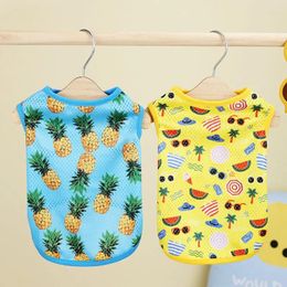 Vêtements pour chiens, chemise imprimée de fruits, petits vêtements d'été, Chihuahua, t-shirt pour chiot, gilet respirant pour animaux de compagnie