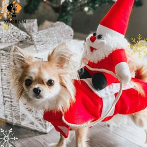 Hondenkleding Plezier Hond Kerstkleding Winter Paardrijden Jurk Huisdier Transformatiekostuum Hond Cosplay Jasje Kerstkleding 231124