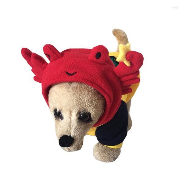 Ropa para perros Divertida Navidad Langosta roja Cangrejo Sombrero de animal marino Accesorio de disfraz Perros de compañía Gorra Regalo Feliz año