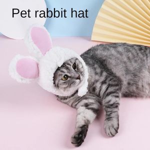 Hondenkleding grappig paas schattig pluche kostuum cap hoofdtooi hoed met oren voor katten en kleine honden huisdierproducten 2024