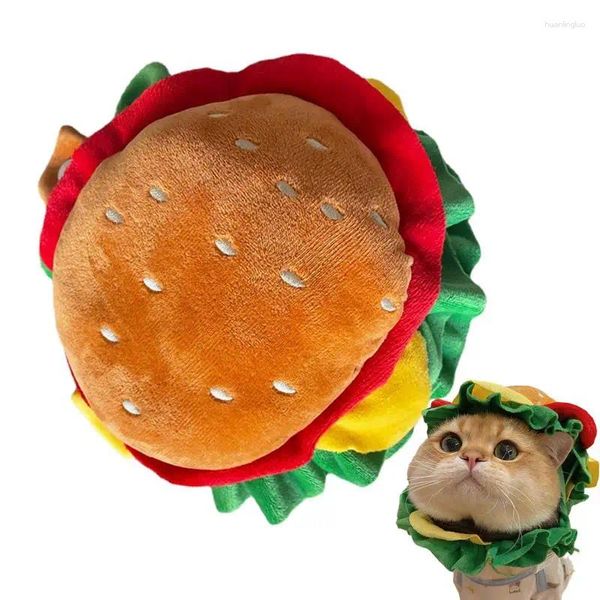 Vêtements de chien Chapeaux drôles Fête de Noël Animaux Chapeaux Mignon Cosplay Bandeau Produits pour animaux de compagnie confortables pour le costume de hamburger par temps froid