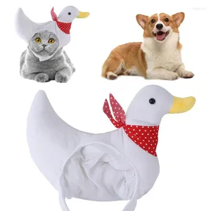 Vêtements de chien drôle de bande drôle de compagnon de compagnie de compagnie de casse-tête blanche de forme de canard chat pour mascarade anniversaire halloween fête