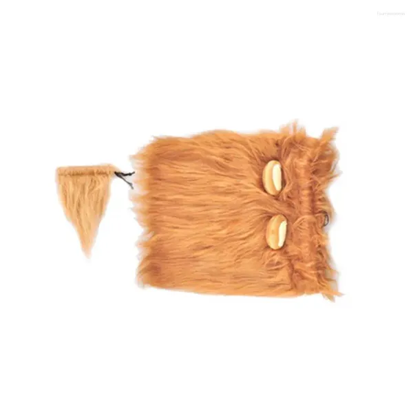 Vêtements pour chien Friry Friend Lion Costume Mane réglable avec oreilles queue pour les chiens moyens à chiens Brown