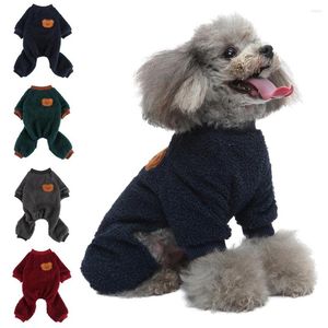 Vêtements pour chiens Furry Hiver Automne Pyjamas pour animaux de compagnie Chaud Combinaison épaisse Vêtements Teddy Chiot Chat Garder pour XS-XL