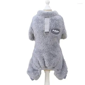 Vêtements pour chiens en velours flou en pyjamas hivern