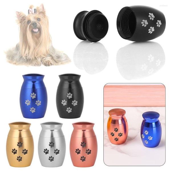 Vêtements pour chiens Or / Noir Urnes en acier inoxydable Animaux Chat Oiseaux Souris Crémation Cendres Urne Souvenir Cercueil Columbarium Mémoriaux