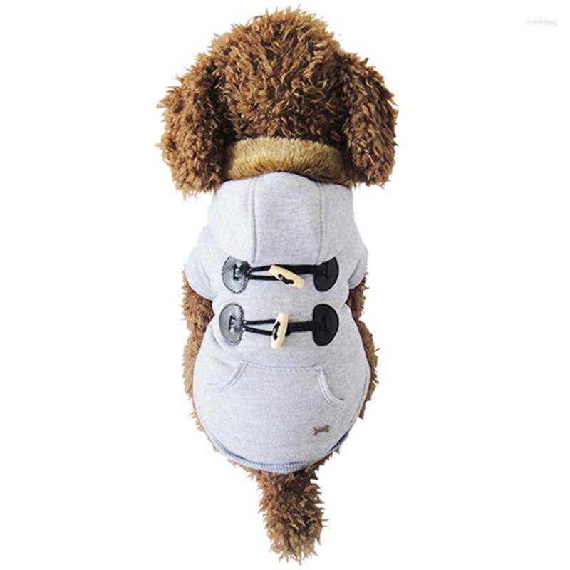 Dog Apparel Grey Pets Clothes Winter Cotton Thickness Jacket Coat Costume Hooded Clothing For Small Puppy Cat