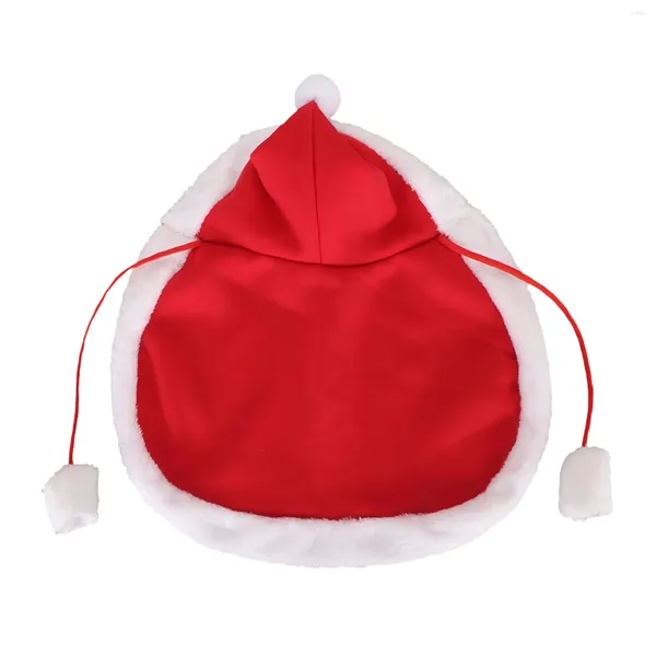 Vêtements de chien boule de cheveux animal de compagnie manteau de Noël flanelle peluche rouge blanc mignon accrocheur poncho pour la fête de vacances