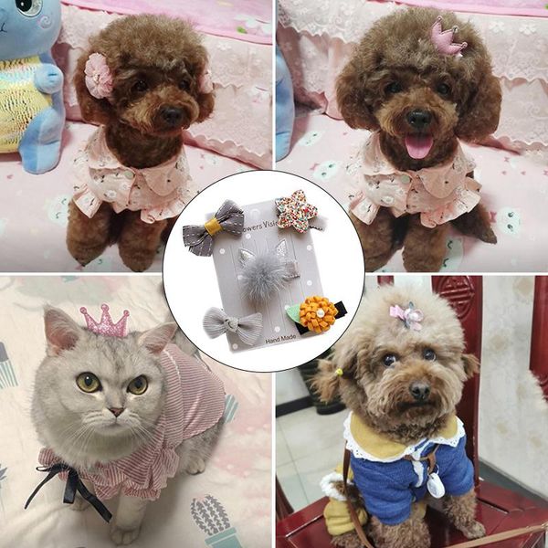 Ropa para perros Barrettes para el cabello Fiesta de animales Aseo Princesa Rosa Accesorios para perros lindos Arcos para gatos Suministros Conjunto de sombreros