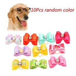 Coiffe de vêtements pour chiens Coupons pour animaux de compagnie Rignestone avec des élastiques Produits de l'élastique des petits chiens accessoires de toilettage chiot