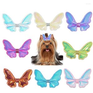 Vêtements de chien Clips de cheveux papillon épingles à cheveux Barrette Bling coloré animal de compagnie pour chiot arcs accessoires de toilettage