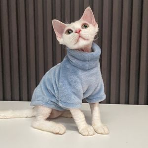Hondenkleding Haarloze Cat Sweater Winter Fashioning Warm Sphynx kleding Huis comfortabel winterhondenkleding voor kleine honden 230815
