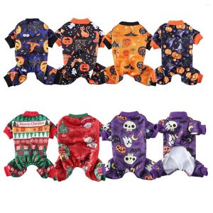 Hondenkleding Halloween -kleding voor huisdierkleding jumpsuits pyjama Cat warme kerstdieren huisdieren