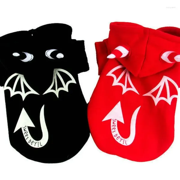 Vêtements pour chiens Halloween Vêtements Transformation Spooky Devil Sweat-shirt Cost Costumes Small Fall / Winter Clothing Pet