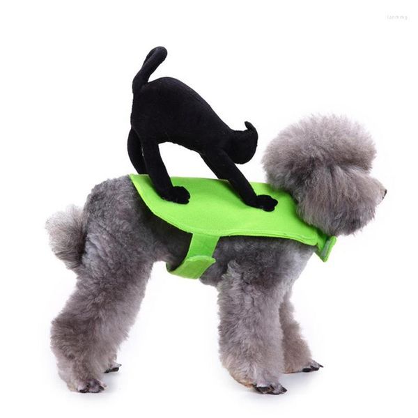 Vêtements de chien Costume d'Halloween pour animal de compagnie Cosplay tenue décoration de fête avec chat noir drôle habiller chiot petit