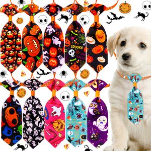 Vêtements pour chiens Halloween Chiens Noeuds papillon Collier réglable Citrouille Crâne Cravates pour animaux de compagnie Fournitures de toilettage Accessoires pour chats drôles XBJK2109