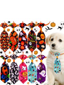 Vêtements pour chiens Halloween Chiens Noeuds papillon Collier réglable Crâne de citrouille Cravates pour animaux de compagnie Fournitures de toilettage Accessoires pour chat drôle PHJK2109