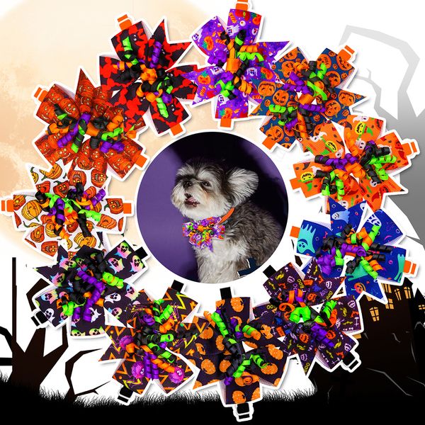 Chien Vêtements Halloween Chiens Noeuds Papillon Bowknot Avec Volumn Ruban Toilettage Noeud Papillon Pour Petit Chat Pet Party Accessoires De Vacances 230818