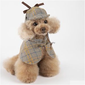 Hondenkleding Halloween Dierenkleding Detective-outfit Schattig Persoonlijkheidsmantel Lente- en herfstmodellen Zomer Teddy Bichon Pommeren Sm Dhnr7