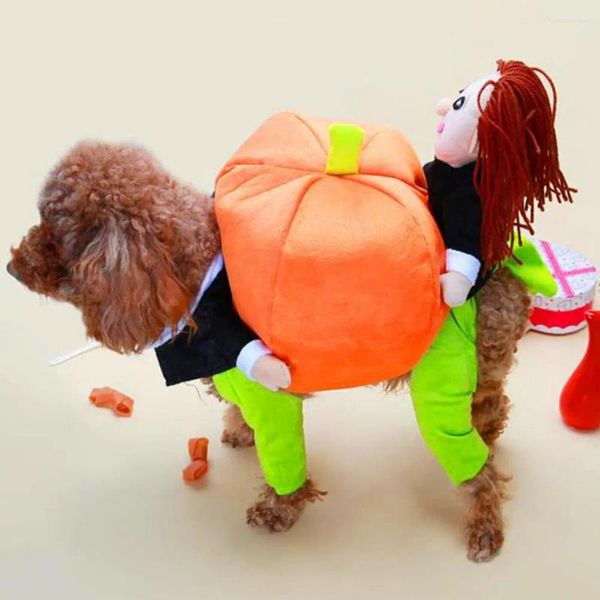 Vêtements pour chiens Halloween Costume pour animaux de compagnie Costumes accrocheurs Conception de citrouille mignonne pour la décoration de fête à la maison Fantaisie Dress Up Chiens