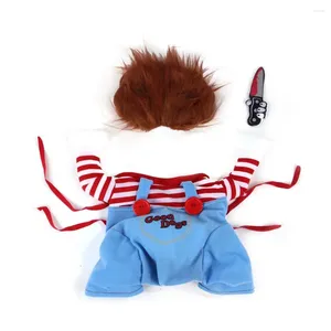 Hondenkleding Halloween Pet Costume Spooky Doll Cosplay Set voor hondenkatten Outfit Chucky Costumes grappige kledingfeest