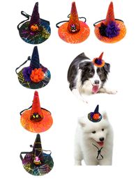 Dog Apparel Halloween Pet Hats met Pumpkin Bat Owl Ornamenten Kat Honden Caps Kostuum Party Puppy Kitty Head Decoration Phjk2109