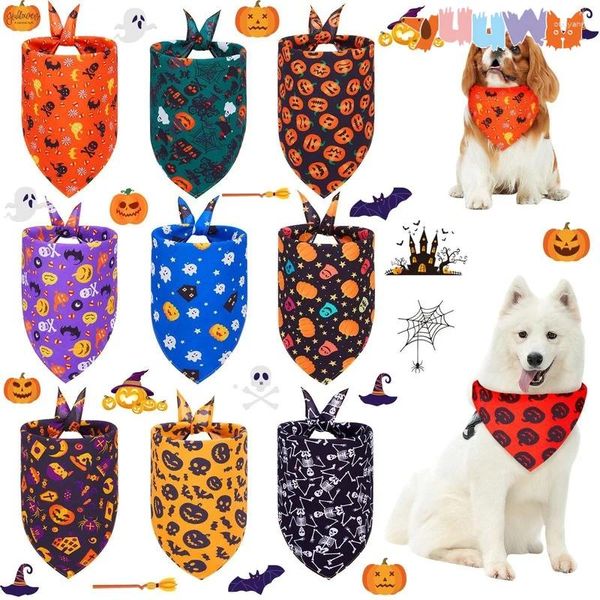 Vêtements pour chiens halloween animal de compagnie serviette serviette chiens chiens écharpe accessoires de chiot triangle animaux choses pour les articles