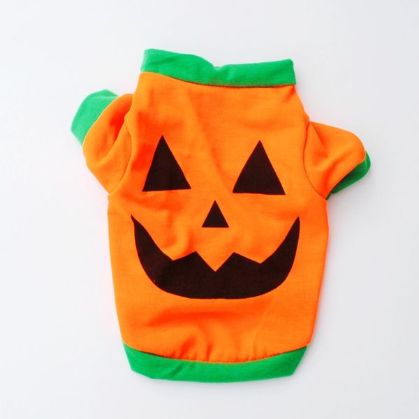 Ropa para perros Ropa de calabaza de Halloween Spirng Otoño Naranja Camisetas para perros Algodón Transpirable