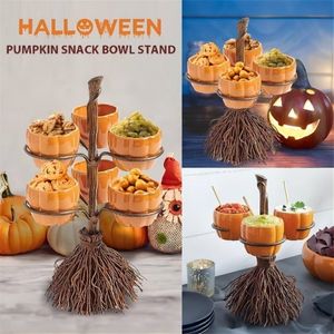 Hondenkleding Halloween Pumpkin Snack Bowl Stand Candy Basket Fruit Storage Dessert Holder Keukentafel Party Diy Decoratie 220921