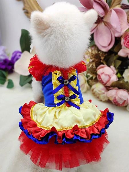 Vêtements pour chiens Vêtements faits à la main Robe Fournitures pour animaux de compagnie Classique Conte de fées Costume de cosplay Tutu Jupe à bulles Robe de bal Fête de vacances Halloween