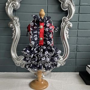 Hondenkleding handgemaakte kleding zomer huisdier benodigdheden schattige jurk satijn chiffon kanten top gelaagde rok haarband feest feestvakantie verjaardag poedel