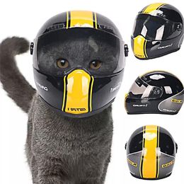 Hond Kleding Knappe Huisdier Helm Leuke Kat Cap Outdoor Anti Collision Mini Motorfiets Styling P o Props Hoed 230804