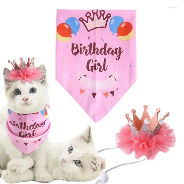 Appareils pour chiens joyeux anniversaire couronne de fête pour chats en feutre en forme et en polyester tissus artisanat Pas facile à s'estomper un groupe élastique extensible