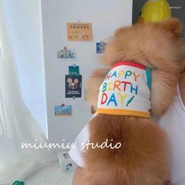 Appareils pour chiens joyeux anniversaire!Sling Vest Pet Clothes Clothing Clothing chiens mignon Chihuahua Imprime d'été Mascotas Boy Blanc