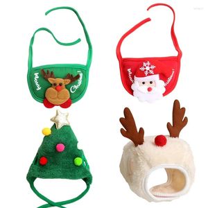 Ropa para perros Sombrero para gato Babero Navidad Decoración para mascotas Peluca con tieback ajustable Encantador disfraz de cachorro Festival de vacaciones D