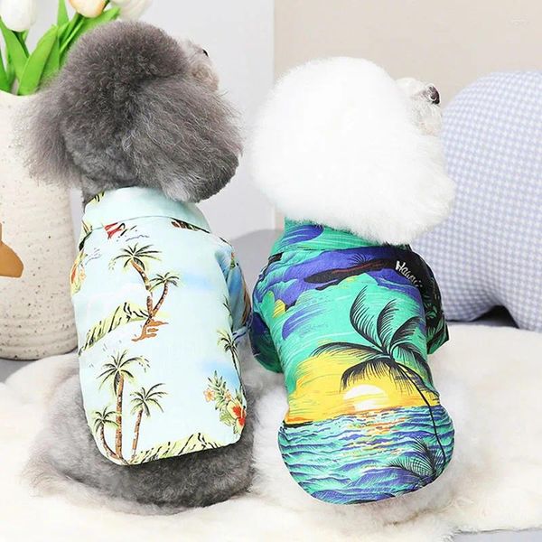 Ropa para perros Estilo Hawaii Cachorro Gato Camiseta Ropa de verano Imprimir Sudadera para mascotas Camiseta Ropa Camisa de manga corta para perros pequeños Chiwawa