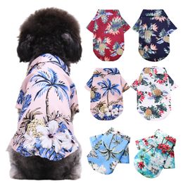Ropa para perros Estilo de playa hawaiana Camisetas Ropa de verano transpirable delgada para perros pequeños Cachorro Gato Chaleco Chihuahua Yorkies Caniche 230531