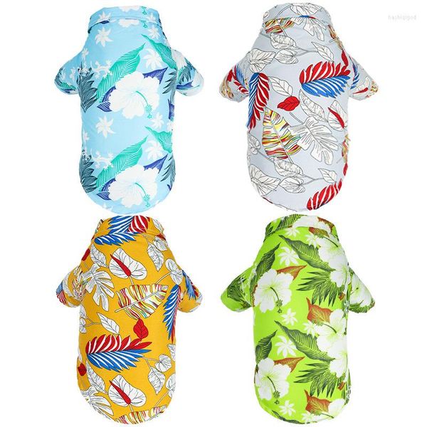 Vêtements pour chiens hawaïen vent chemise pour animaux de compagnie vêtements pour chiots plage respirant section mince de fournitures de vêtements en gros