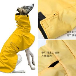 Vêtements pour chiens Veste à col haut Manteau imperméable imperméable réglable vêtements de lévrier italien hiver chaud polaire moyen grand