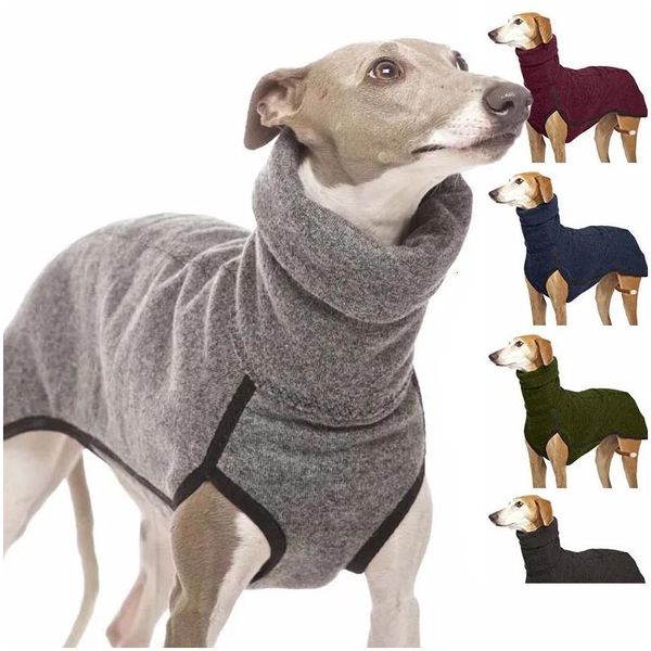 Ropa de perros Ropa de mascotas de cuello alto para perros medianos grandes Invierno Big Big Boat Faraón Hound Great Dane Pulso Mascotas Suministros Dro Dhlbz