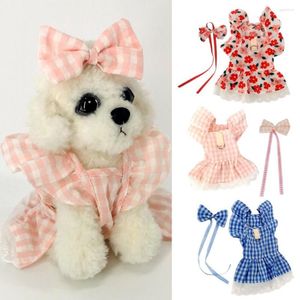 Ropa para perros de alta elasticidad, vestido para mascotas, patrón Floral para cachorros, dobladillo plisado, chaleco a prueba de viento, ropa de manga voladora para primavera