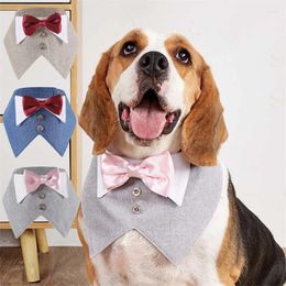 Hondenkleding Hoogwaardige puppy Puppy Big Bibs Triangle sjaal SCHAAG KANTE PET Wedding Pak Nekaccessoires voor kleine middelgrote honden Mascotas Kostuum