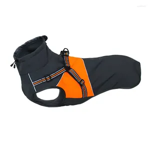 Vêtements pour chiens de haute qualité veste unique veste noire orange vêtements pour gros chiens pitbulls labradors manteau réflectif dropship