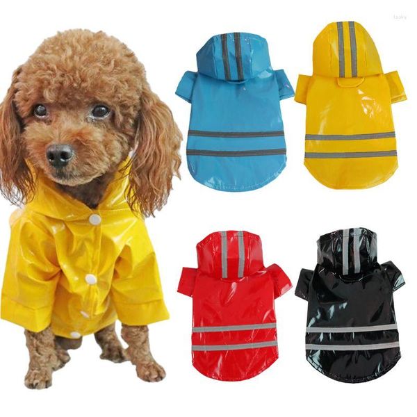 Vêtements pour chiens imperméable à capuche bande réfléchissante vêtements pour chiots manteau de pluie imperméable veste vêtements pour petits grands chiens en plein air