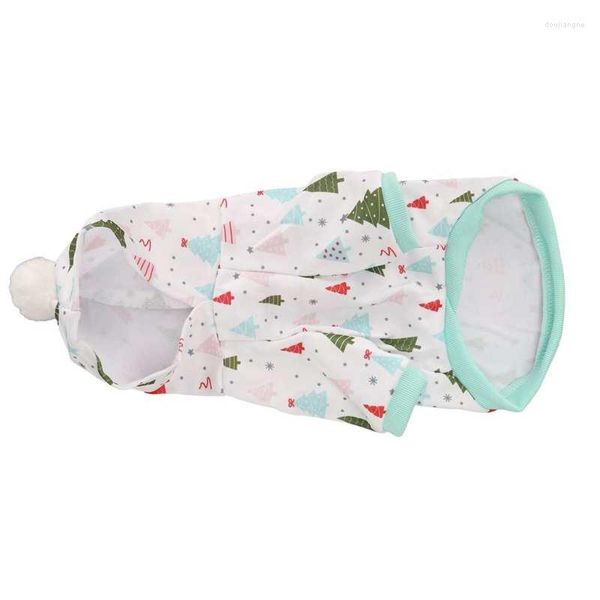 Ropa para perros Sudadera con capucha Árbol de Navidad verde Estampado en blanco Suave invierno Mascota Sudadera cálida para perros pequeños a medianos y cachorros de gatos