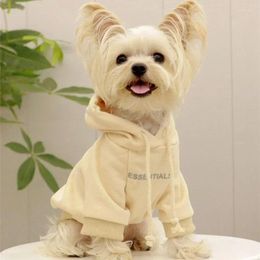 Hondenkleding Hoodies Letter Fleece gevoerde herfst puppy sweatshirt zachte warme trui winterkap kleren voor kleine honden poedel maltese