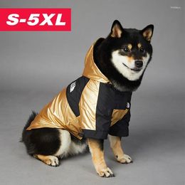 Ropa para perros Sudaderas con capucha Ropa para mascotas Boy Gold Fashion Sport Dogface A prueba de viento y a prueba de lluvia para perros grandes Traje